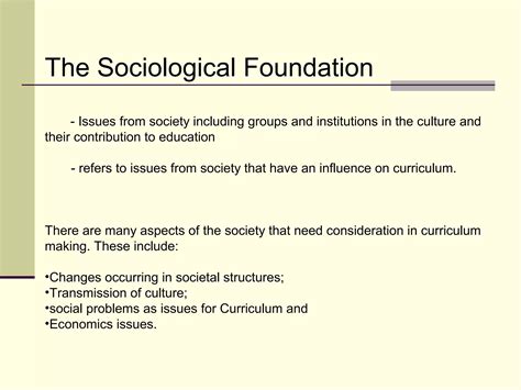 sociological foundation of curriculum ppt|Sociology Elective Curriculum for High School Students.